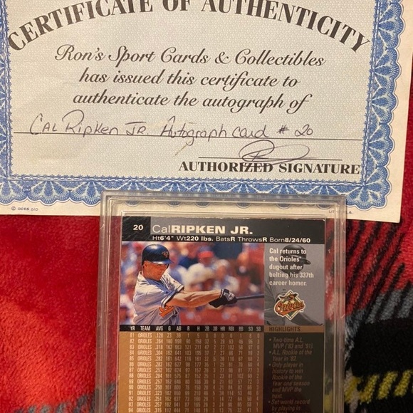 Cal Ripken Sr. an Cal Jr. 4 Card Autograpg Lot,HOF - Picture 3 of 9